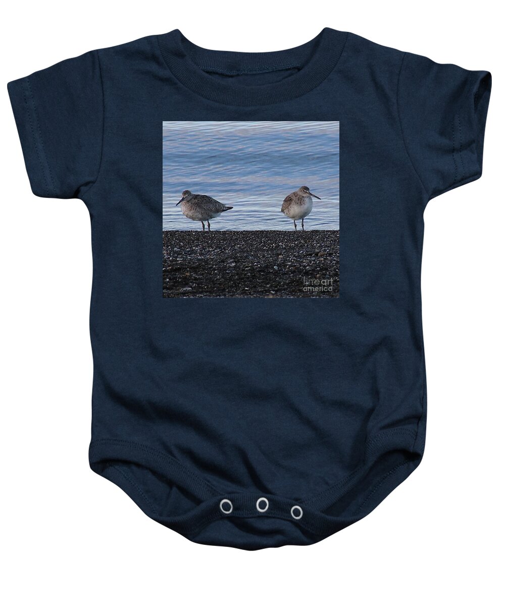 Long-billed Dowitcher Baby Onesie featuring the photograph Not talking to you by Yvonne M Smith