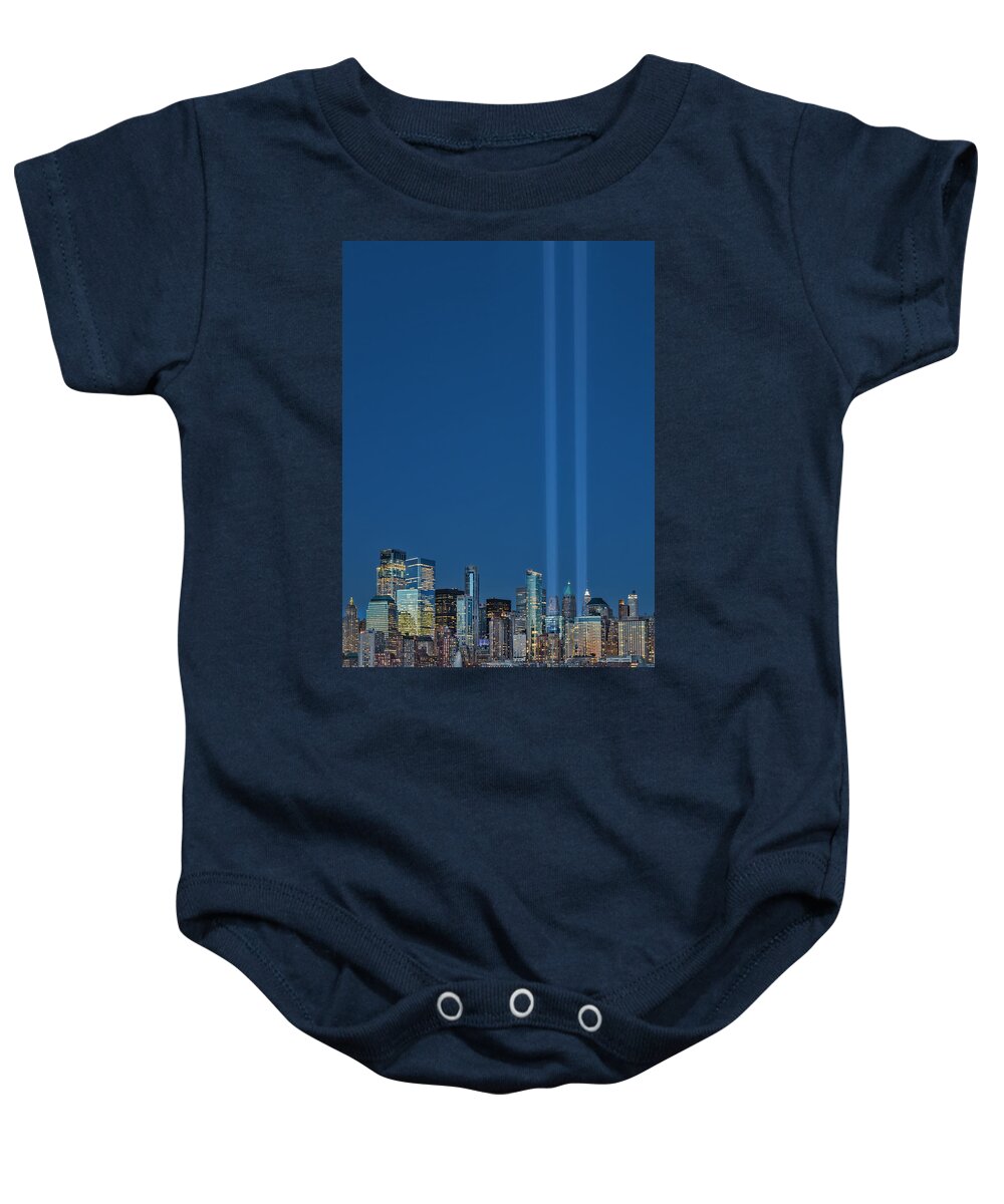 Lower Baby Onesie featuring the photograph NYC Tribute To 911 by Susan Candelario