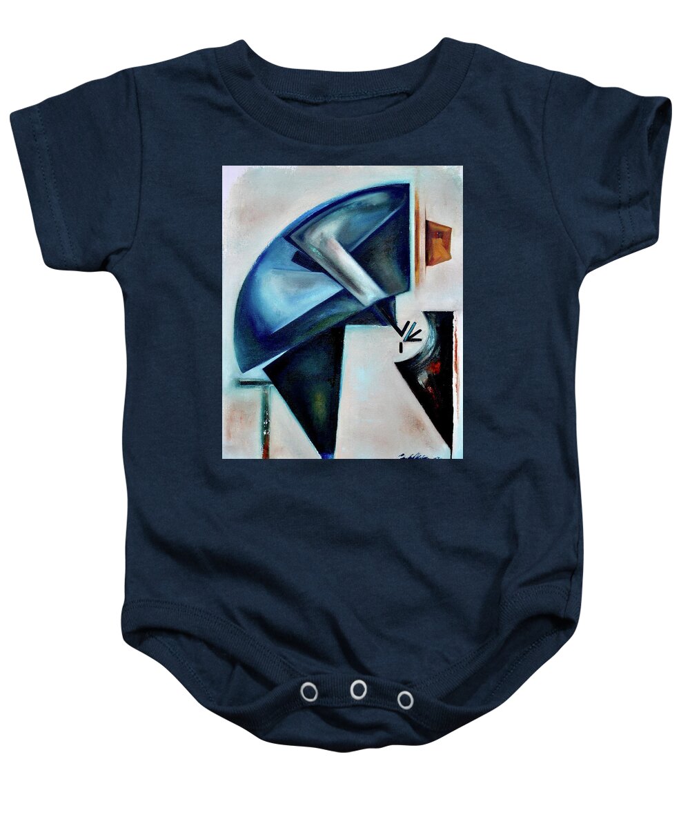 Jazz Baby Onesie featuring the painting Oblique / Fulcrum by Martel Chapman