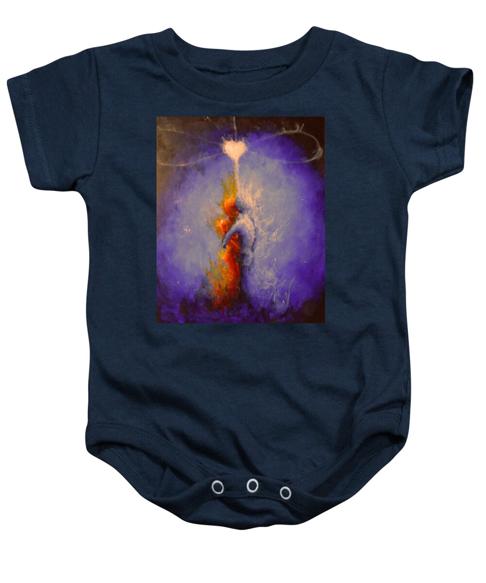Soulmate Baby Onesie featuring the painting On Beat by Jen Shearer