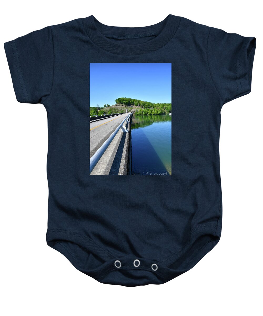 Norris Dam Baby Onesie featuring the photograph On The Road 16 by Phil Perkins