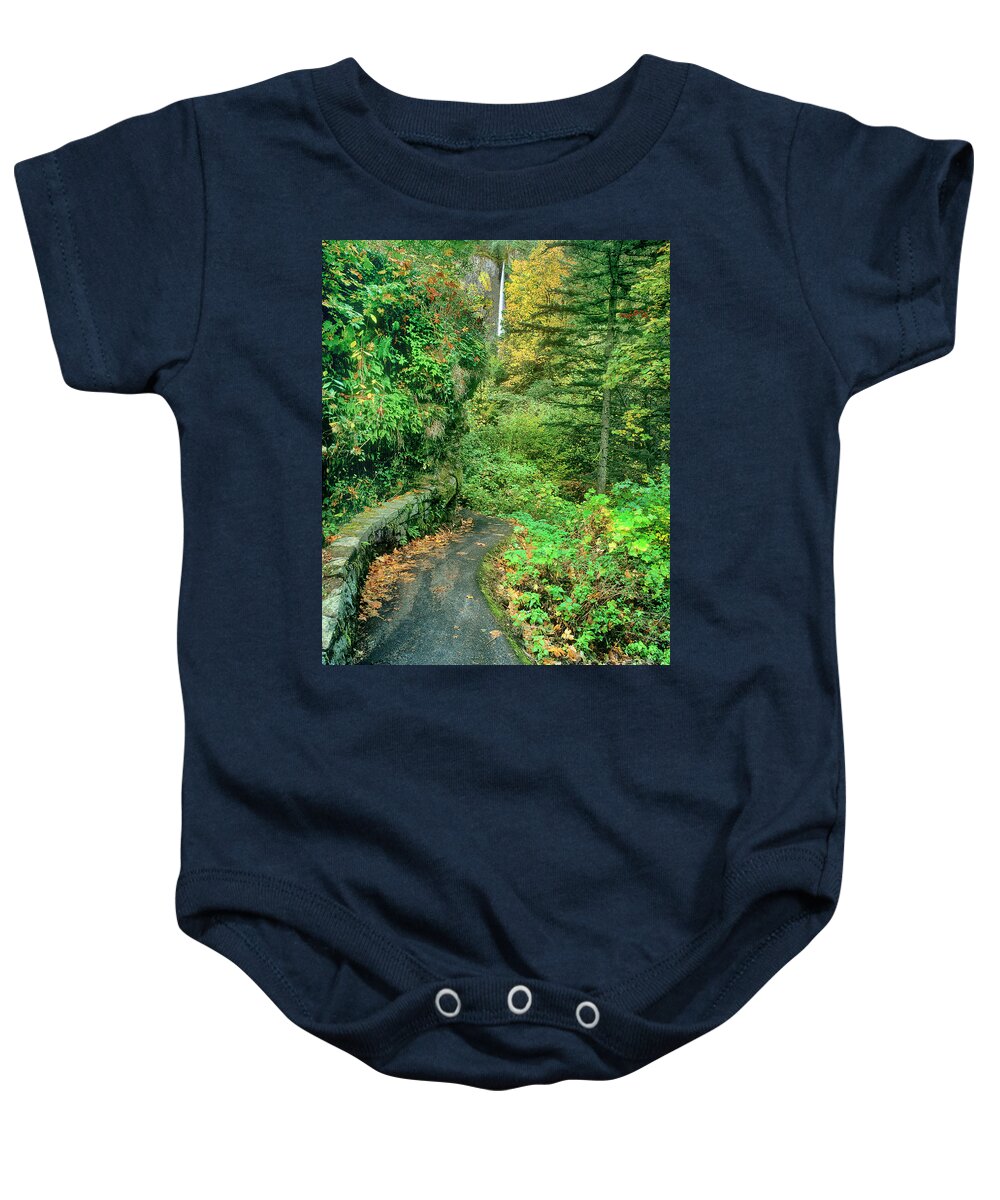 Dave Welling Baby Onesie featuring the photograph Pathway To Latourelle Falls Columbia River Gorge National Park by Dave Welling