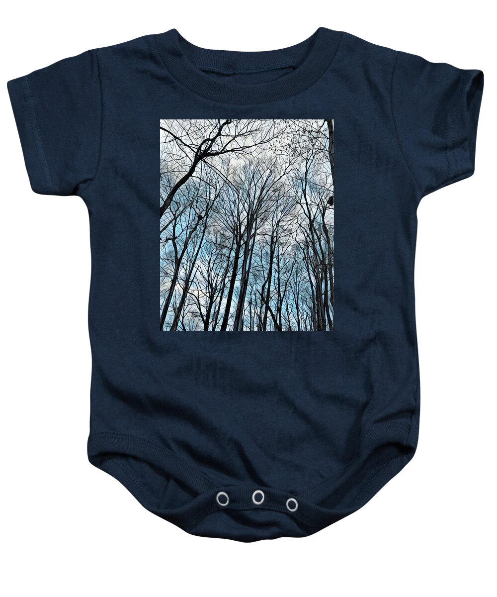 Trees Baby Onesie featuring the photograph Pattys Path Tree Cover by Tim Nyberg
