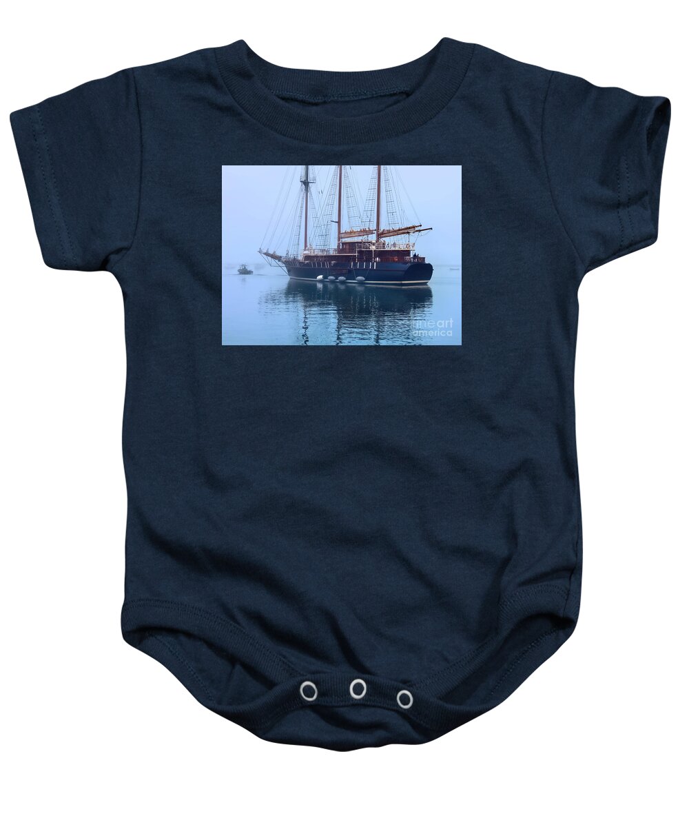 Peacemaker Baby Onesie featuring the photograph Peacemaker into the fog by Janice Drew