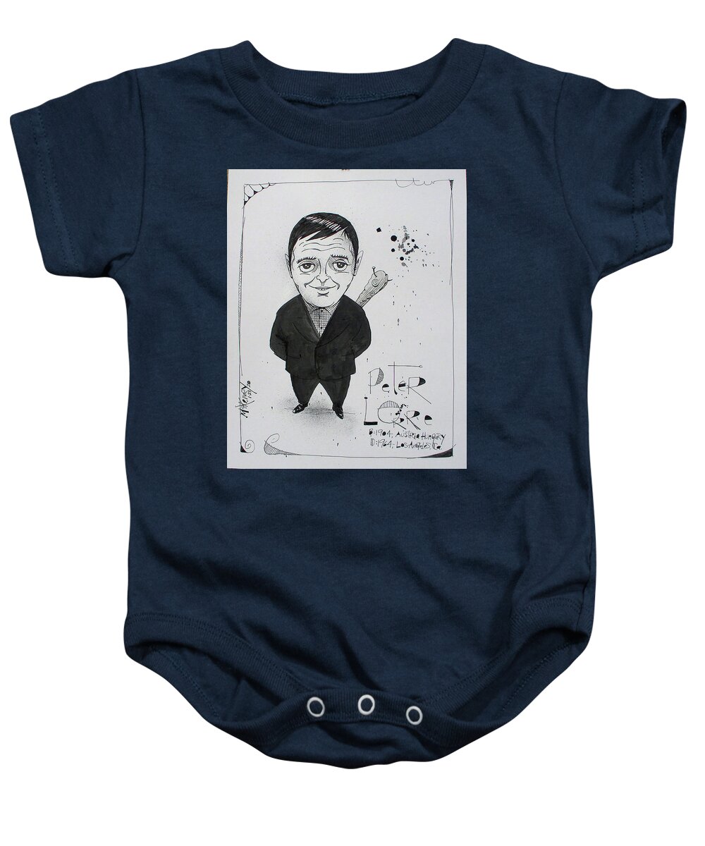  Baby Onesie featuring the drawing Peter Lorre by Phil Mckenney