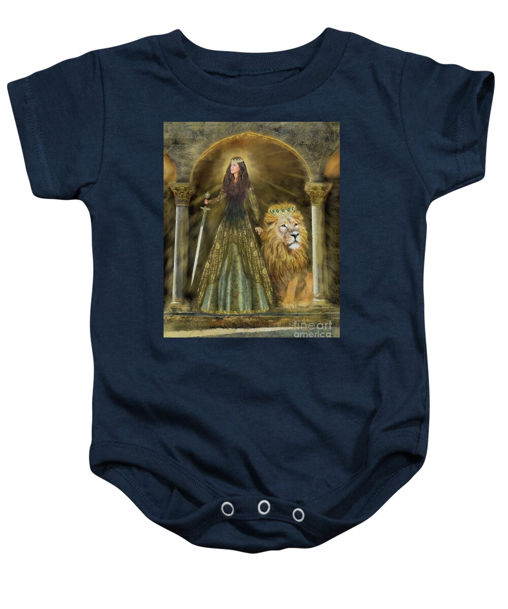 Woman Baby Onesie featuring the digital art Protector and Healer by Constance Woods