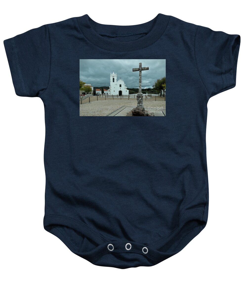 Portugal Baby Onesie featuring the photograph Querenca main square in Loule by Angelo DeVal