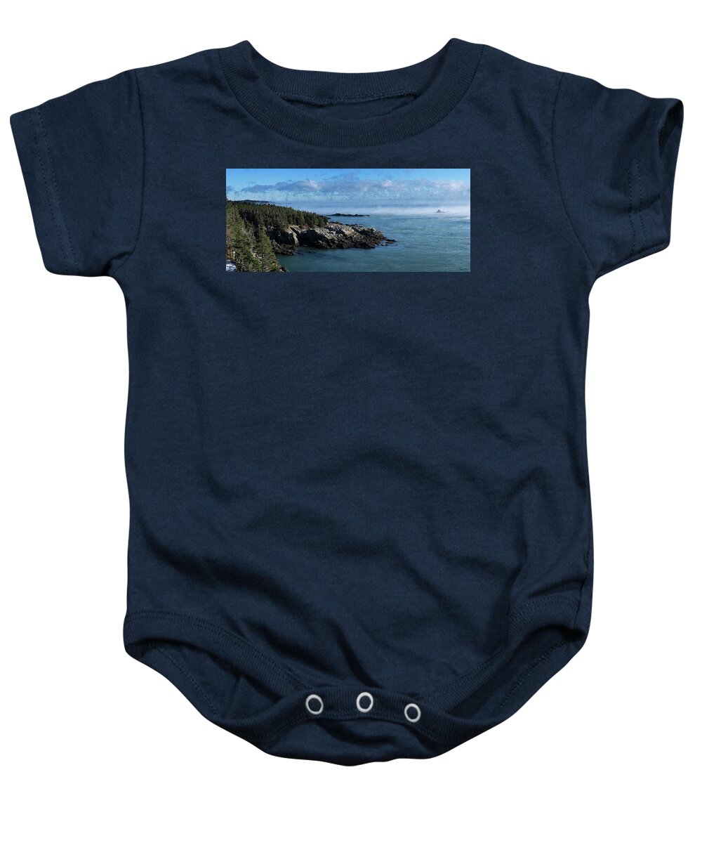 Quoddy Head State Park Panorama Baby Onesie featuring the photograph Quoddy Head State Park Panorama by Marty Saccone