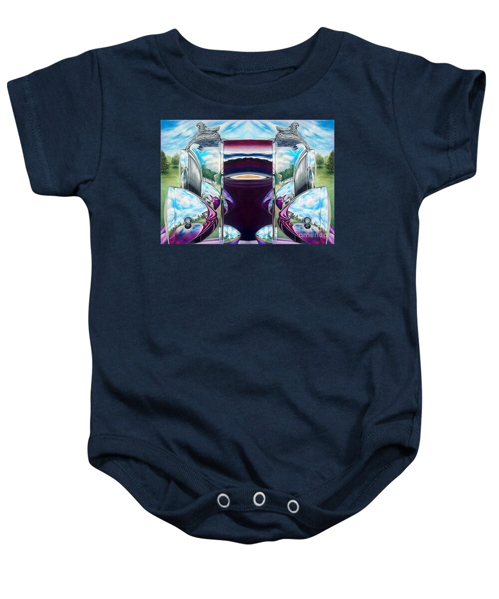 Colored Pencil Fine Art Baby Onesie featuring the drawing Reflecting Reflections by David Neace