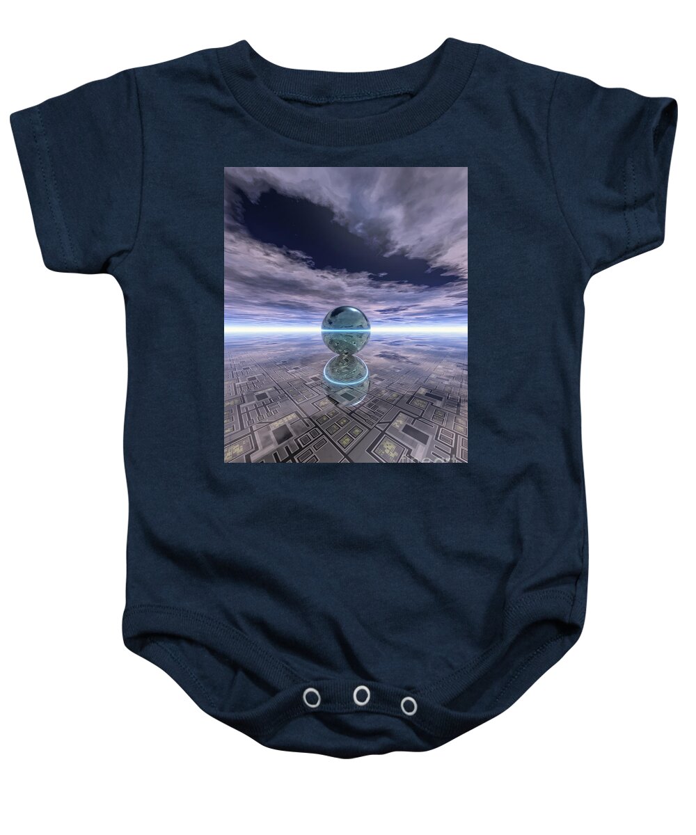 Motherboard Baby Onesie featuring the photograph Reflections of Motherboard by Phil Perkins