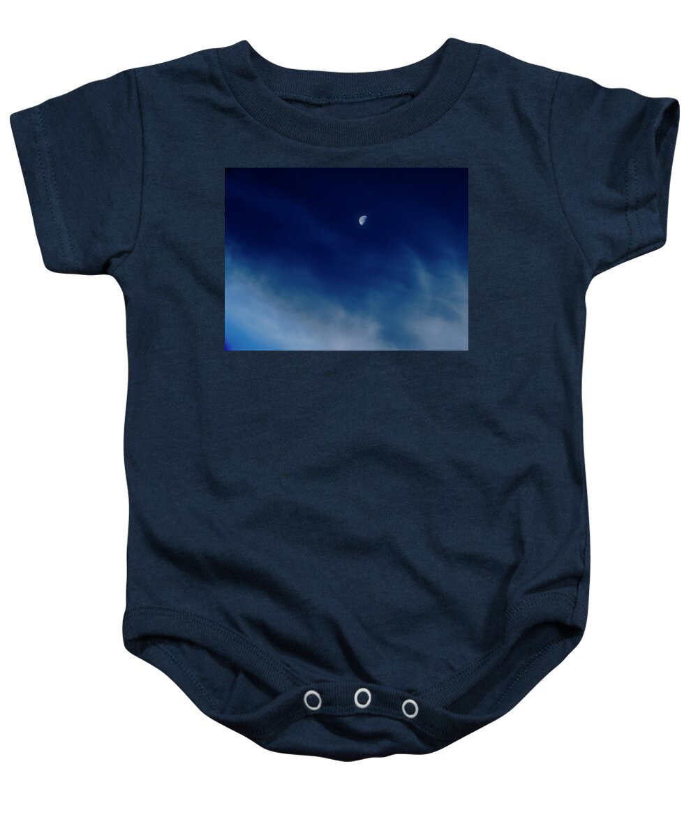 Symbolism Baby Onesie featuring the photograph Sagitarrius Waning in Deep Blue by Judy Kennedy