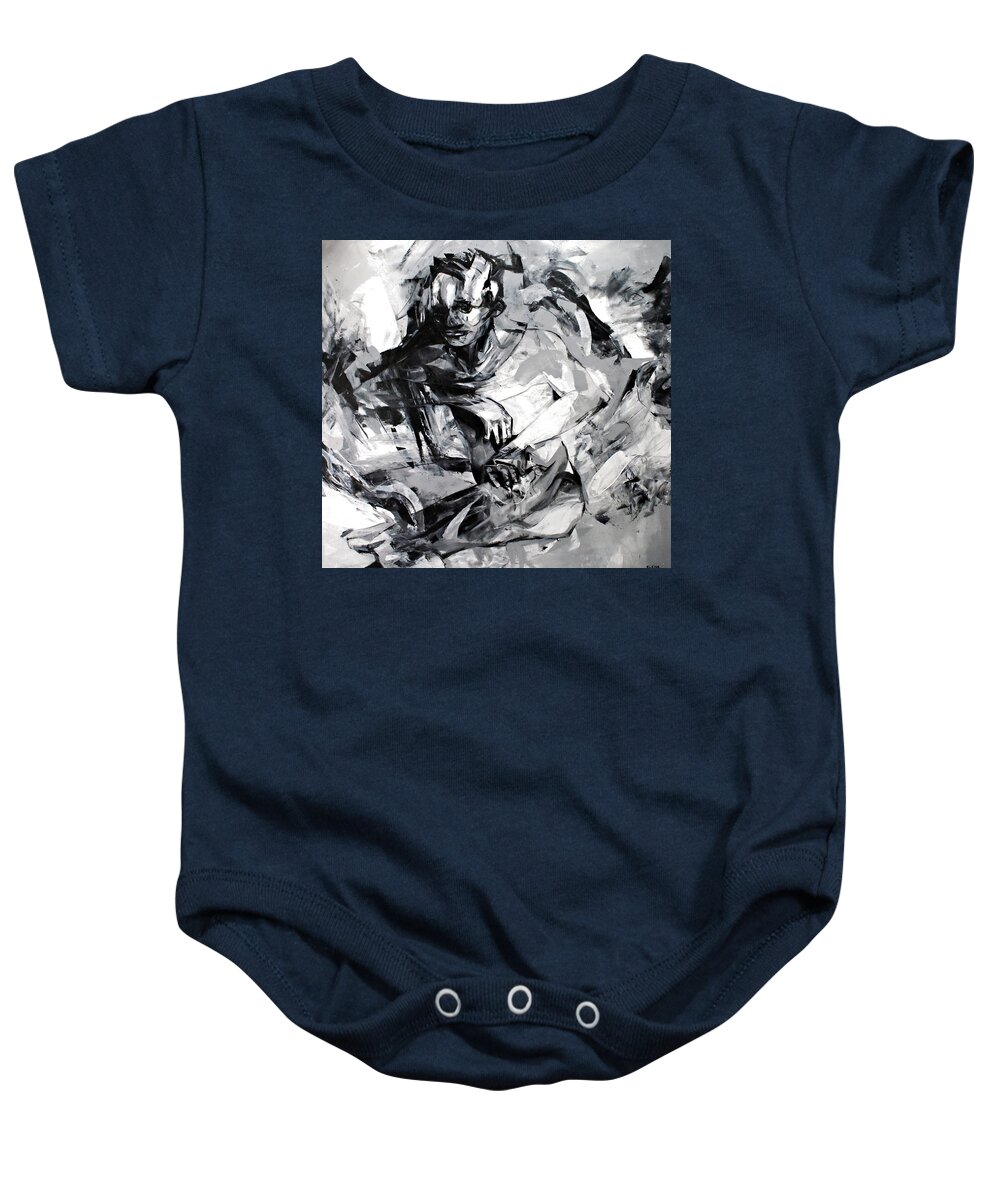 Savage Baby Onesie featuring the painting Savage Realization by Jeff Klena
