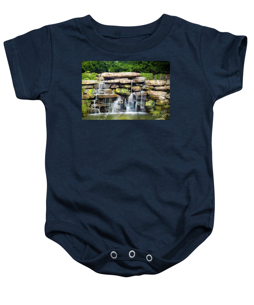 Waterfall Baby Onesie featuring the photograph Silky Waterfall - Serenity by Susan Vineyard