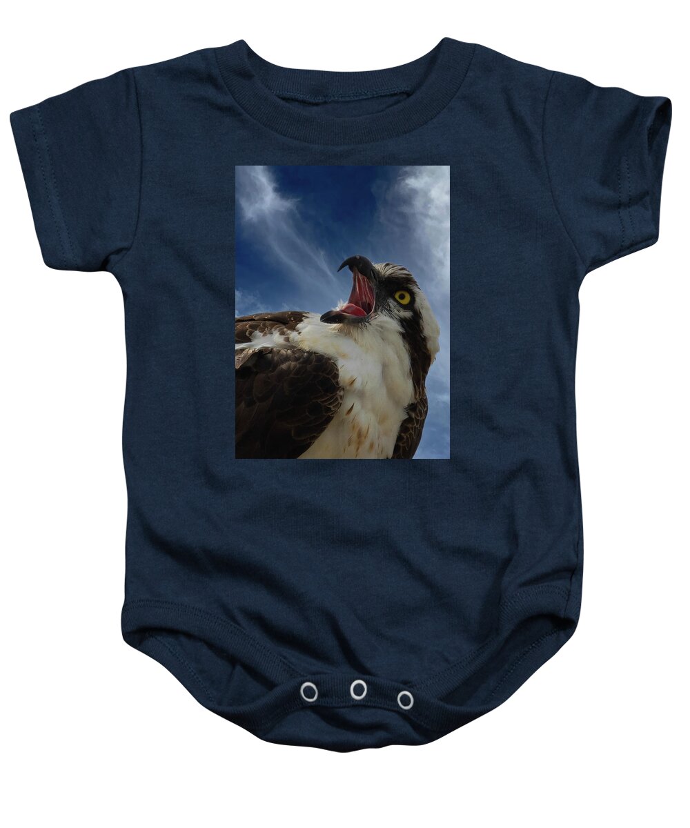 Osprey Baby Onesie featuring the photograph Sound the Alarm by RD Allen