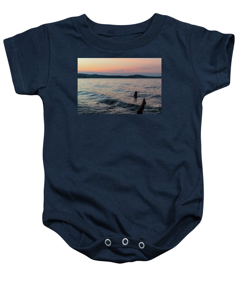 Table Rock Lake Baby Onesie featuring the photograph Subtle Sunset Over Table Rock Lake by Jennifer White