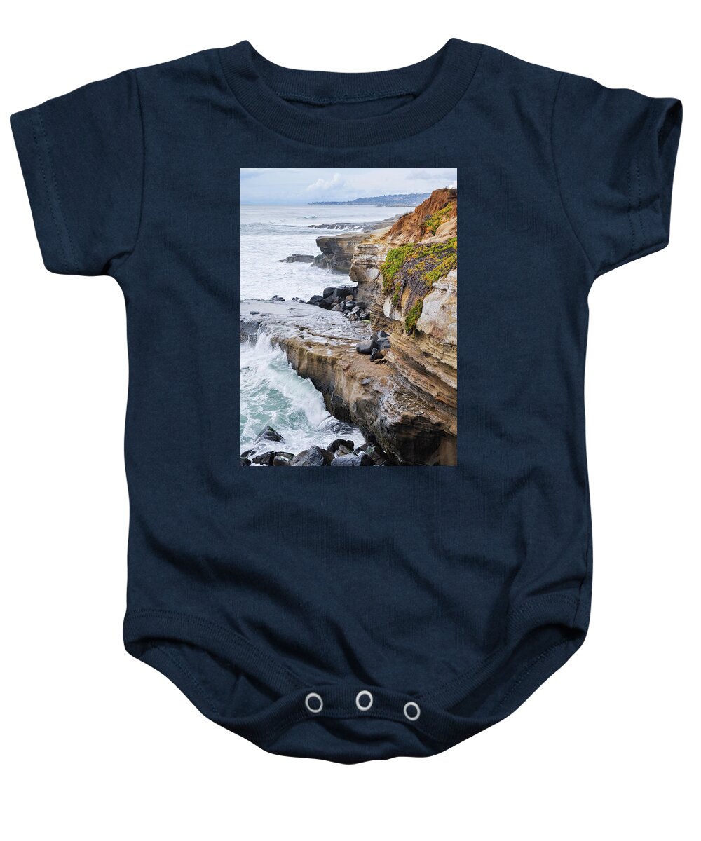 Sunset Cliffs Baby Onesie featuring the photograph Sunset Cliffs San Diego Portrait by Kyle Hanson