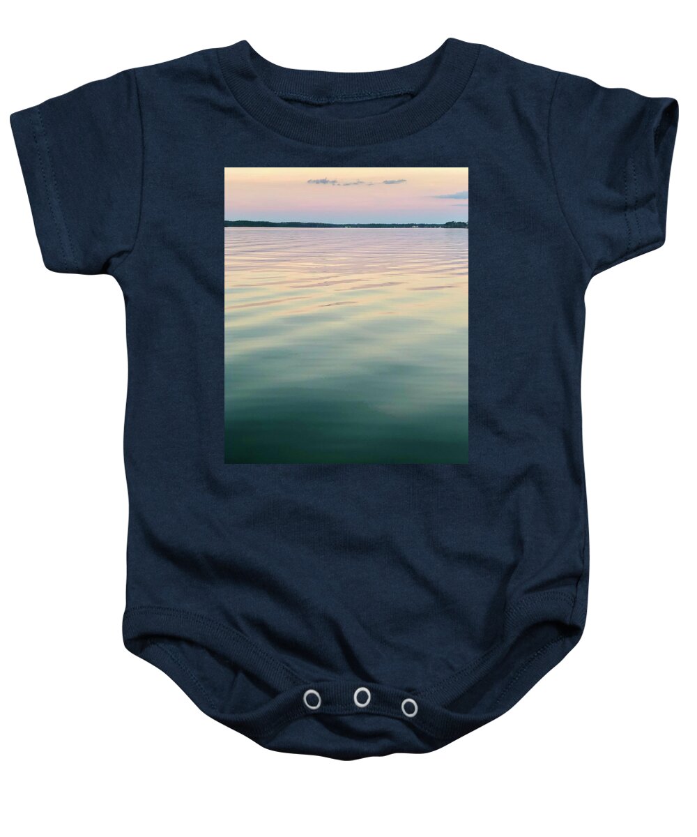 Lake Life Baby Onesie featuring the photograph Sunset Tranquility by M West