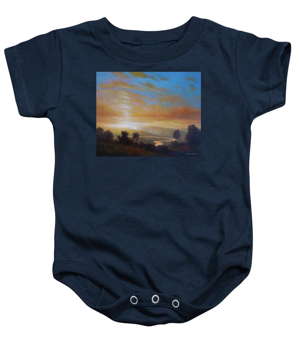 Landscape Baby Onesie featuring the painting Sunset Vista by Douglas Castleman
