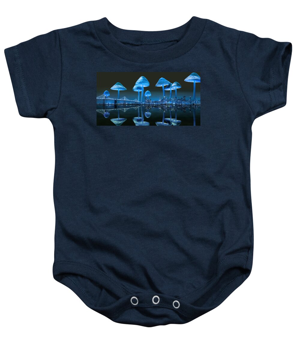 Surreal Baby Onesie featuring the digital art Surreal City by Alex Mir