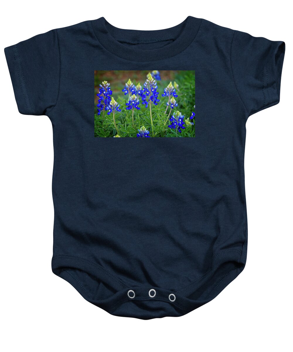 Texas Bluebonnets Baby Onesie featuring the photograph Texas Bluebonnets by Lynn Bauer