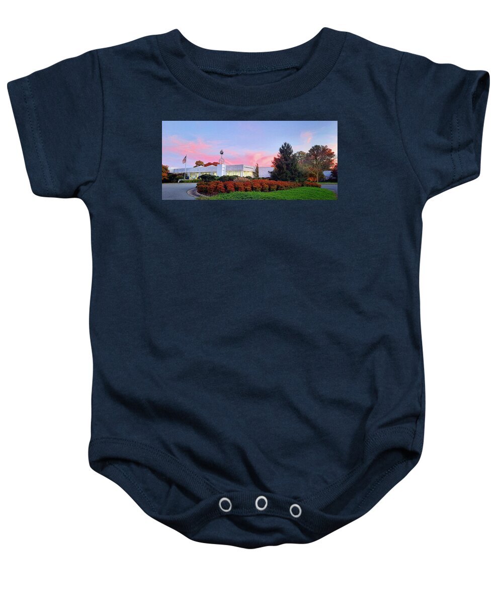 The Mariners' Museum And Park Baby Onesie featuring the photograph The Mariners' Museum and Park by Ola Allen