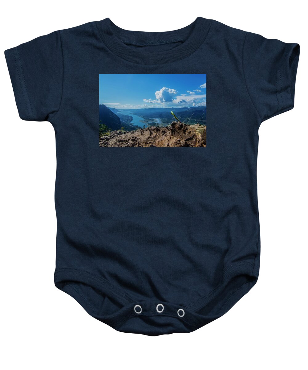 Animal Baby Onesie featuring the photograph The Praying Mantis of Munra Point by Pelo Blanco Photo
