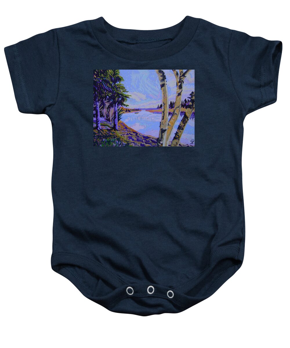 The River Of My Acadian Ancestors Baby Onesie featuring the painting The River of my Acadian Ancestors by Therese Legere