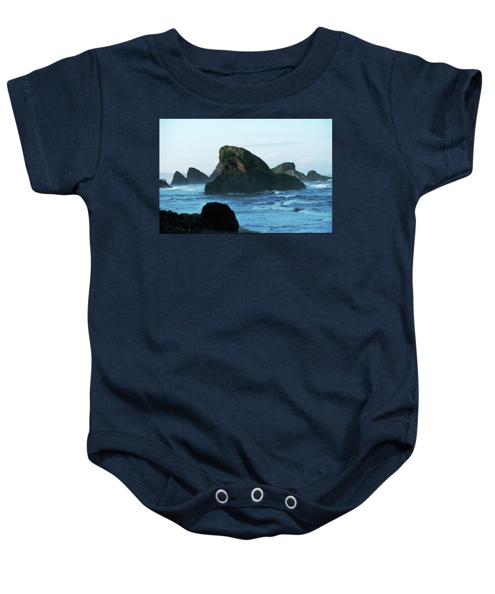 Dv8.ca Baby Onesie featuring the photograph The Rock by Jim Whitley