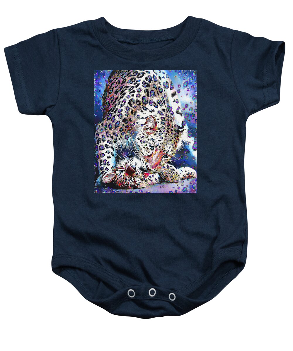 Paint Baby Onesie featuring the painting Tigers game by Nenad Vasic