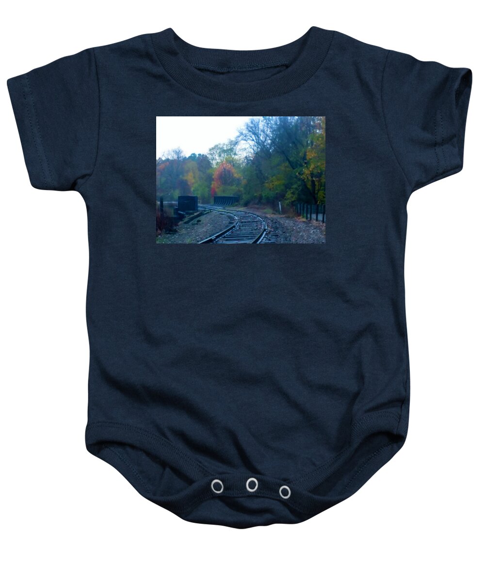  Baby Onesie featuring the photograph Towners Woods Tracks by Brad Nellis