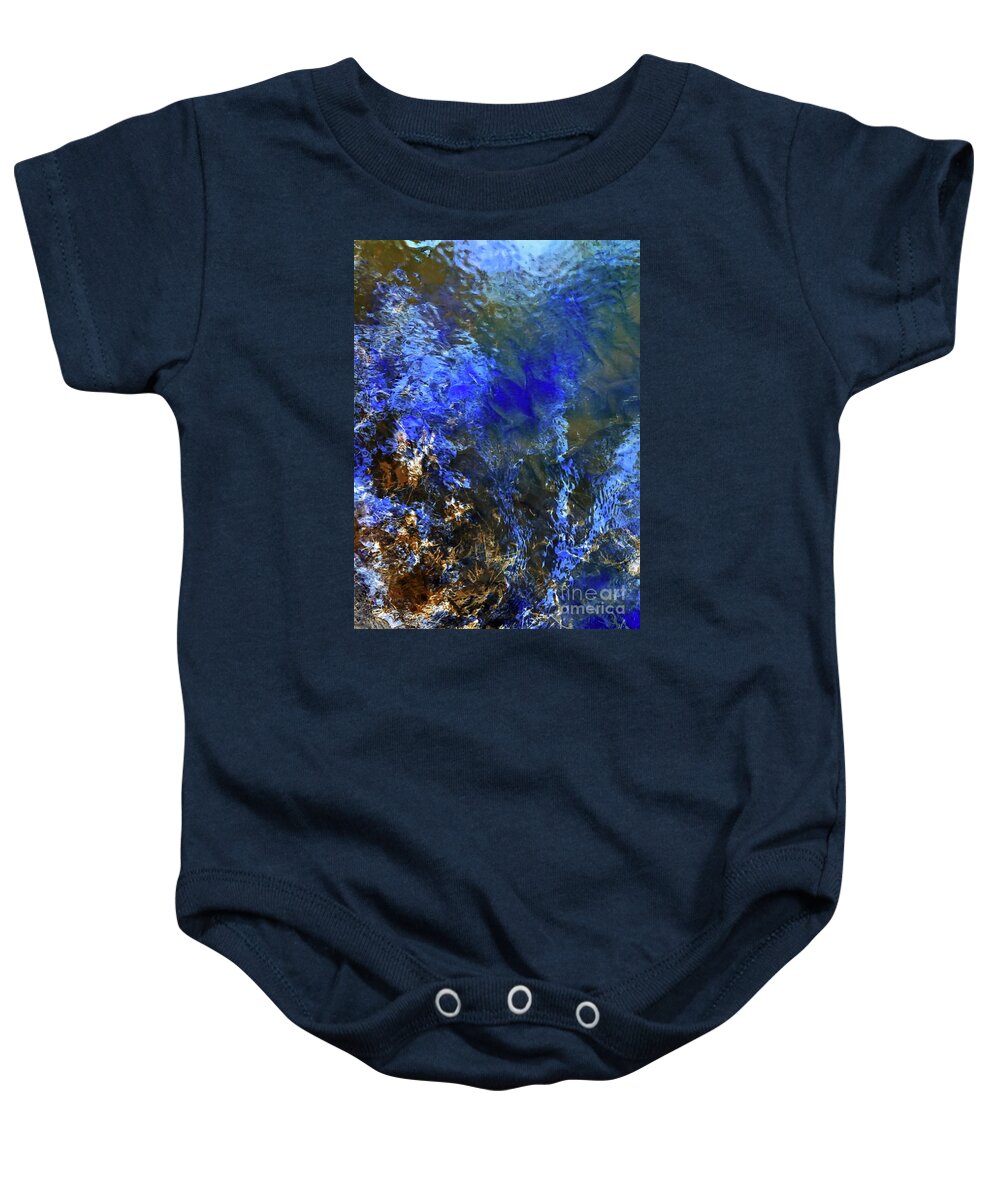 Landscape Baby Onesie featuring the mixed media Tropic Blue in the Depths by Sharon Williams Eng