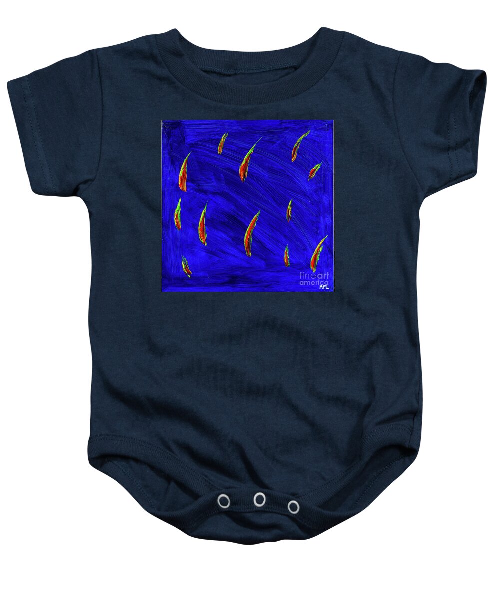 Abstract Baby Onesie featuring the digital art Upstream - Colorful Abstract Contemporary Acrylic Painting by Sambel Pedes