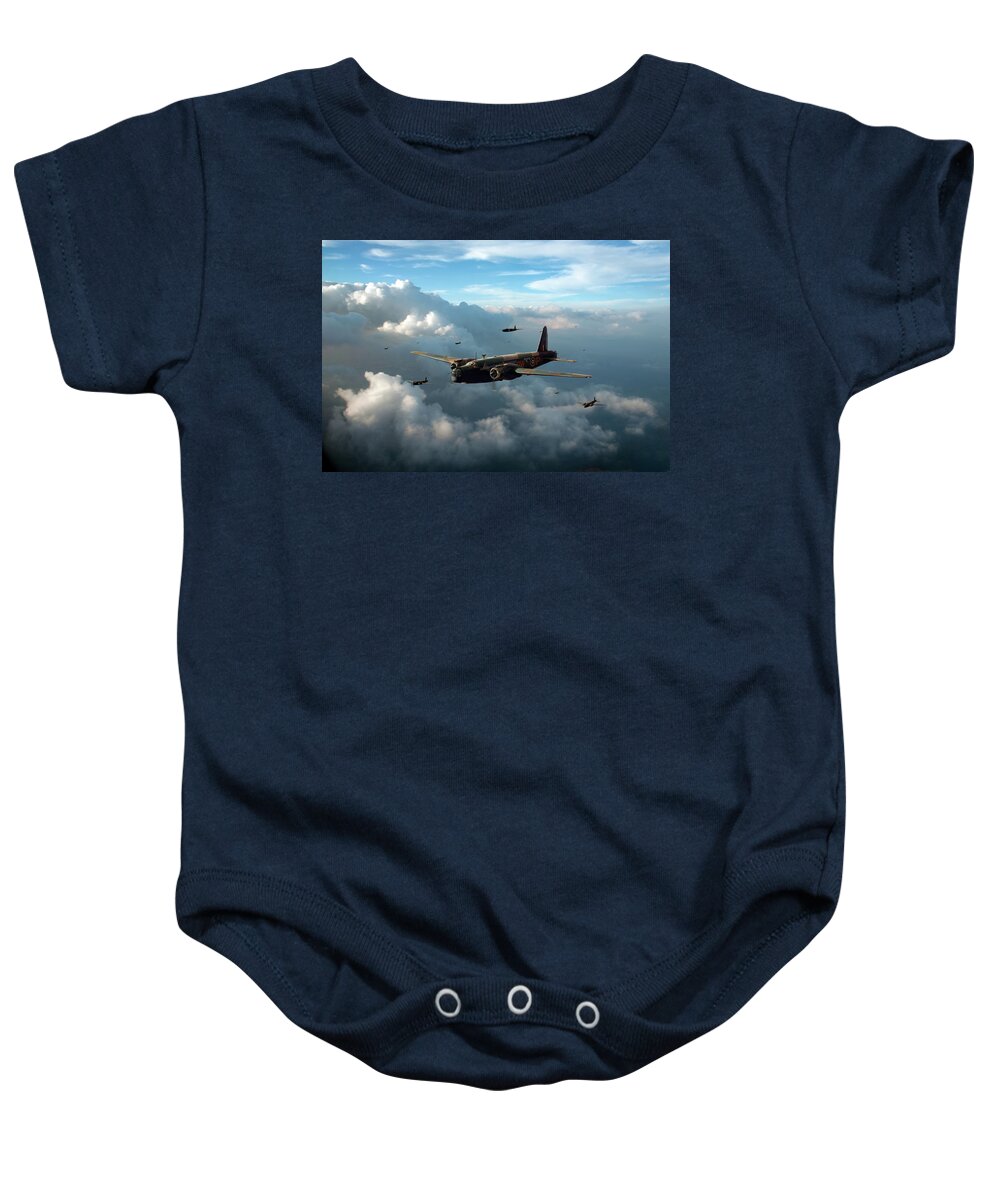 426 Thunderbird Squadron Baby Onesie featuring the photograph Vickers Wellingtons by Gary Eason