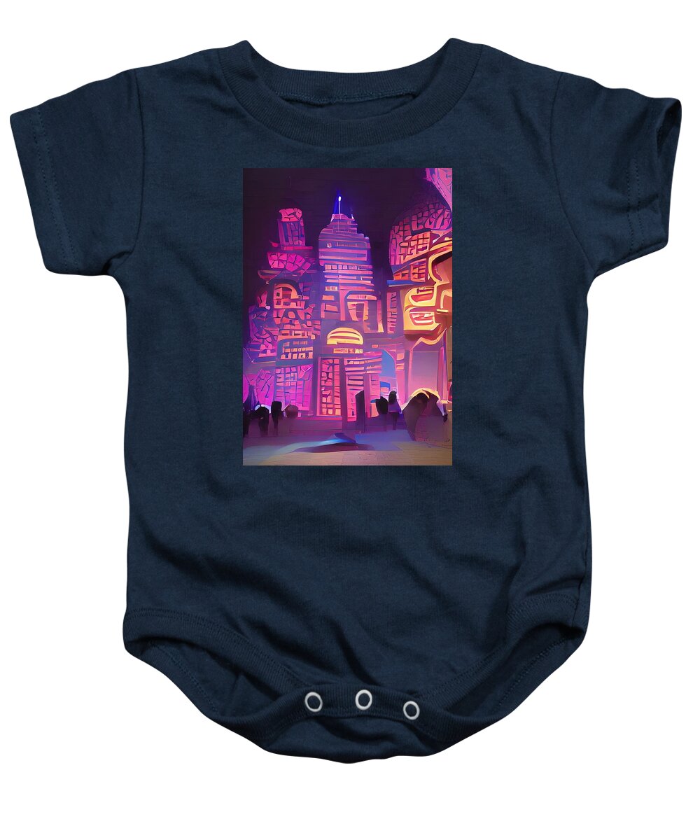  Baby Onesie featuring the digital art Warm Palace by Rod Turner