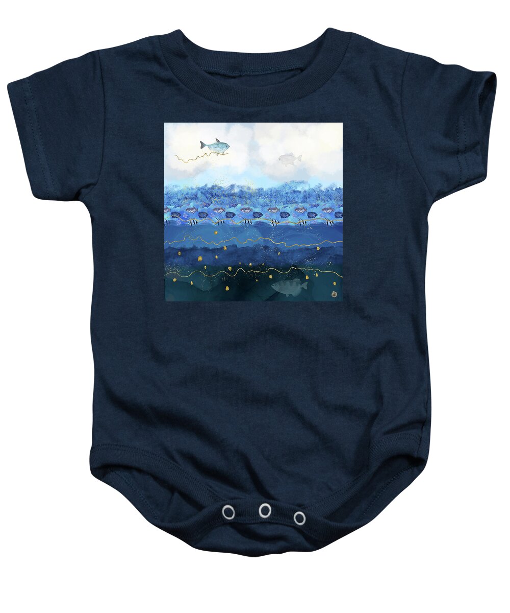 Global Warming Baby Onesie featuring the digital art Warming Oceans and Sea Level Rise by Andreea Dumez