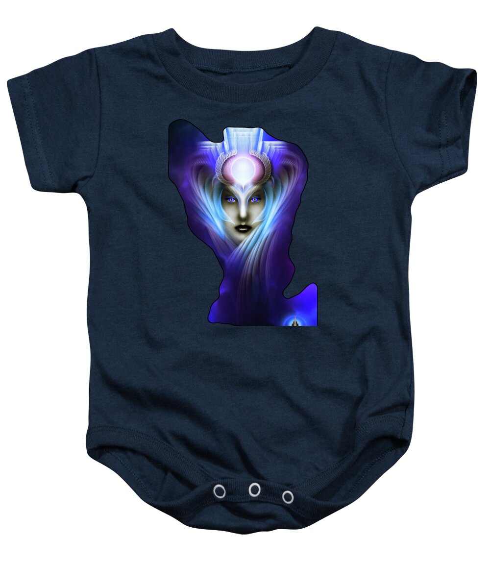 Portrait Baby Onesie featuring the digital art What Dreams Are Made Of Ethereal Clouds Fractal Art by Xzendor7