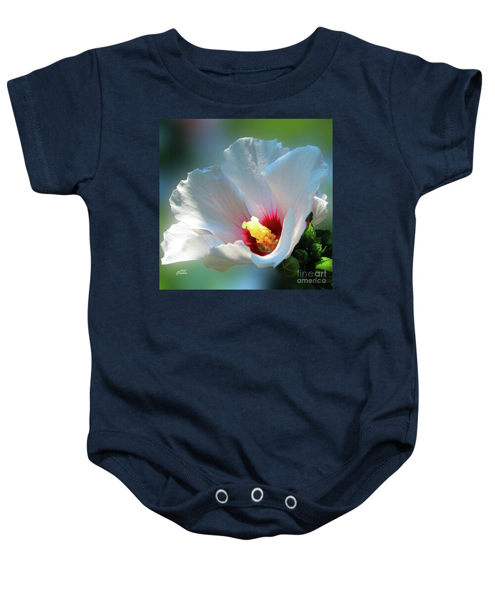 Hibiscus Flower Baby Onesie featuring the photograph White Hibiscus by CAC Graphics