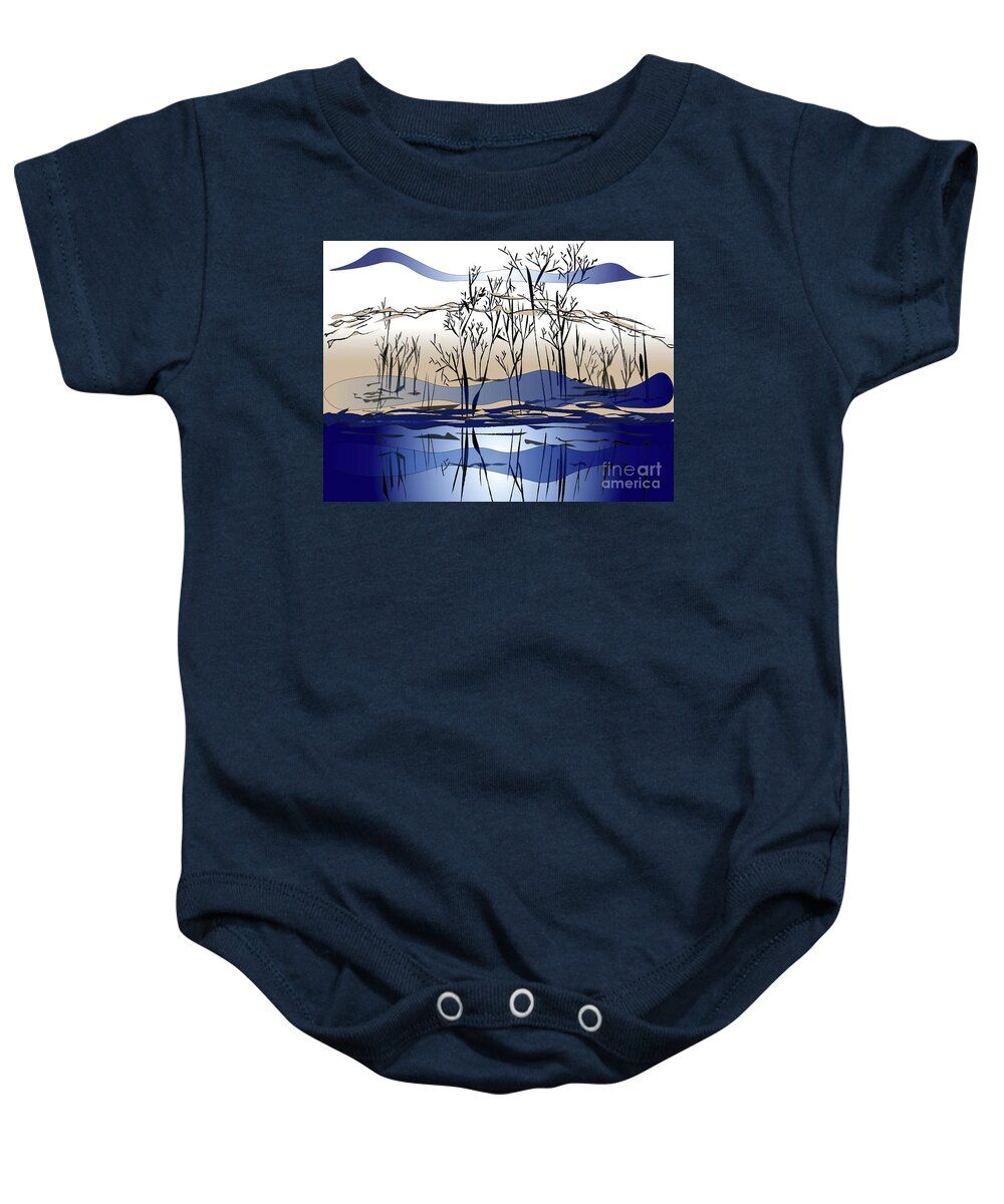 Zen Baby Onesie featuring the painting Zen Reflections by Eileen Kelly