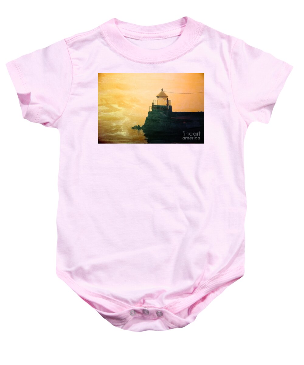Fyllinga Baby Onesie featuring the photograph Fyllinga Lighthouse #2 by Randi Grace Nilsberg