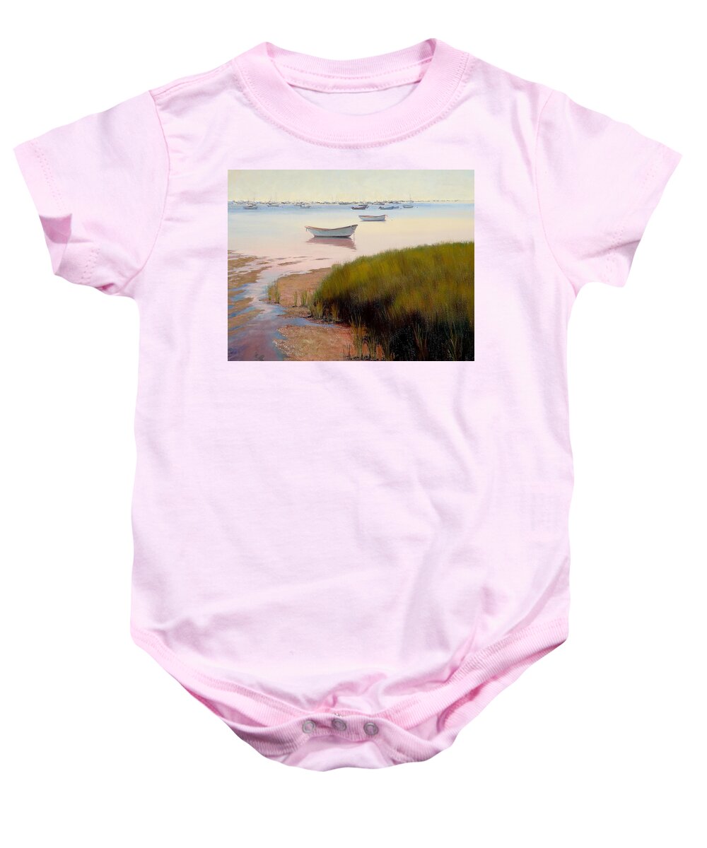 The Light Was Magical On This Beautiful Morning In Monomoy Baby Onesie featuring the painting Monomoy Magic by Dianne Panarelli Miller