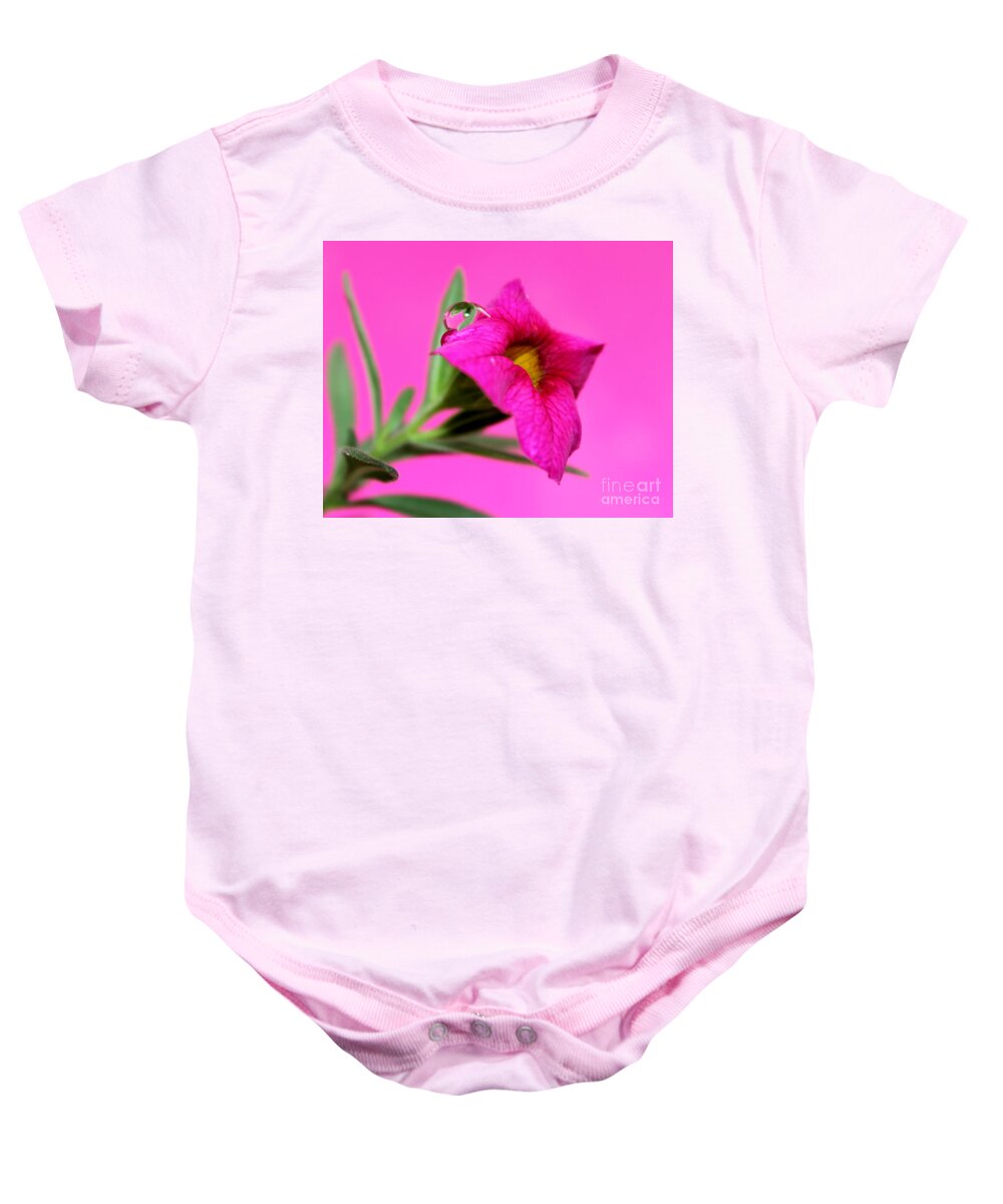 Pink Petunia Baby Onesie featuring the photograph Perfectly Pink #1 by Krissy Katsimbras