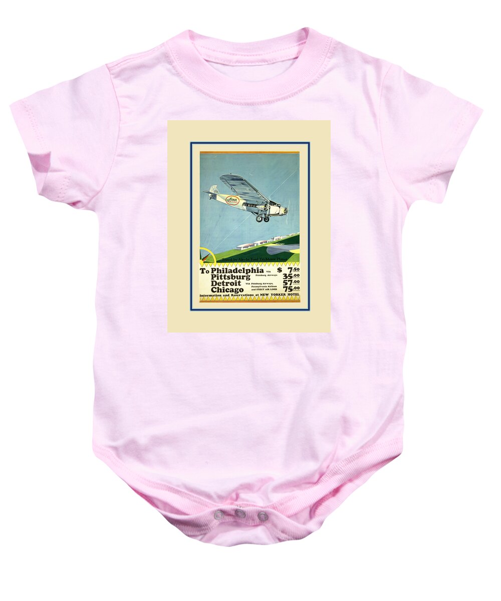 Airline Baby Onesie featuring the photograph Vintage Airline Ad 1929 #2 by Andrew Fare