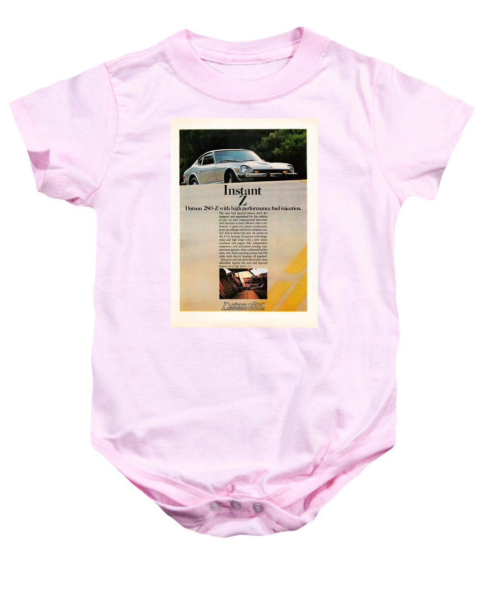 Old Baby Onesie featuring the digital art 1975 Datsun 280 Z by Georgia Clare