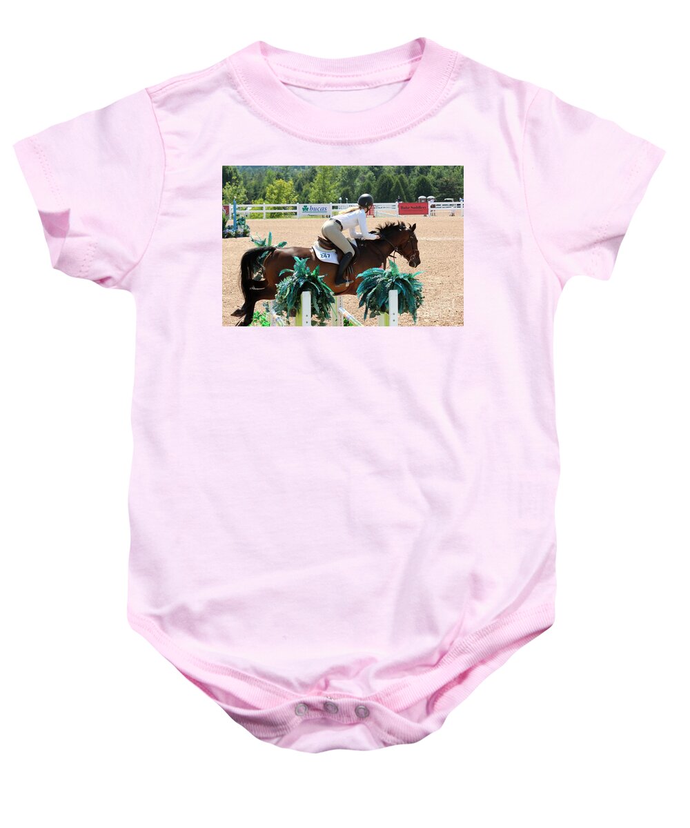 Horse Baby Onesie featuring the photograph 1jumper156 by Janice Byer