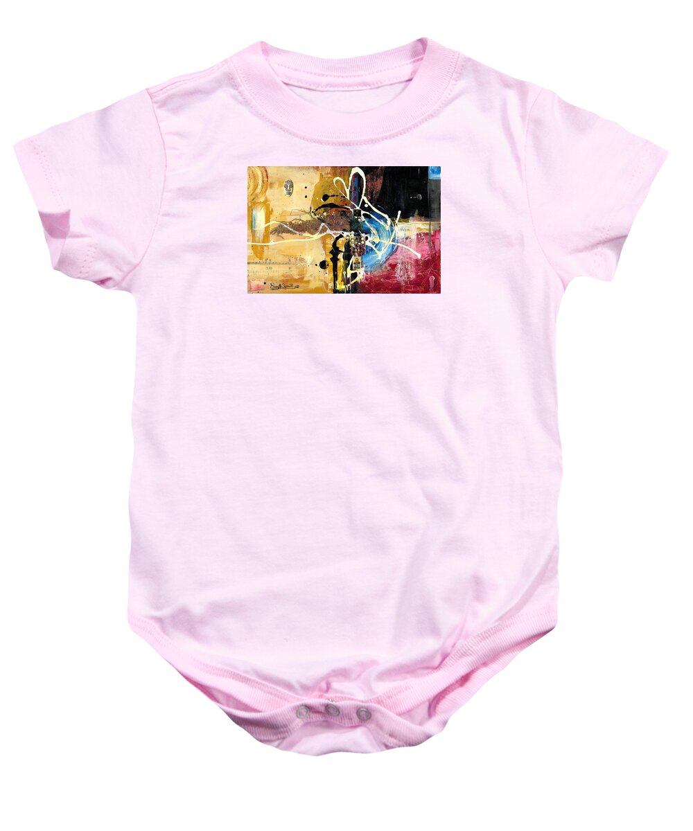 Everett Spruill Baby Onesie featuring the painting Cultural Abstractions - Martin Luther King jr by Everett Spruill