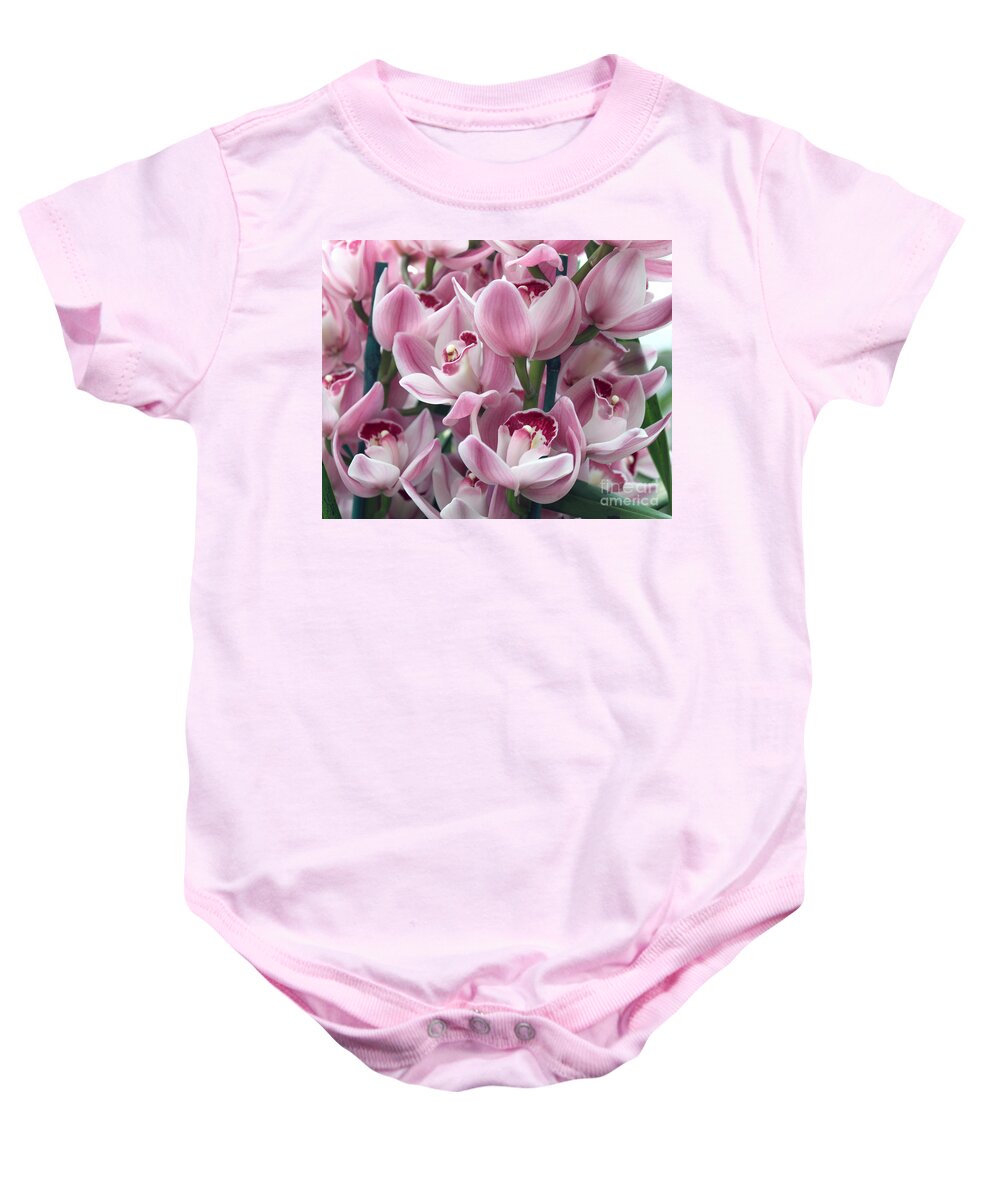 Plant Baby Onesie featuring the photograph Pink Orchids #2 by Debbie Hart