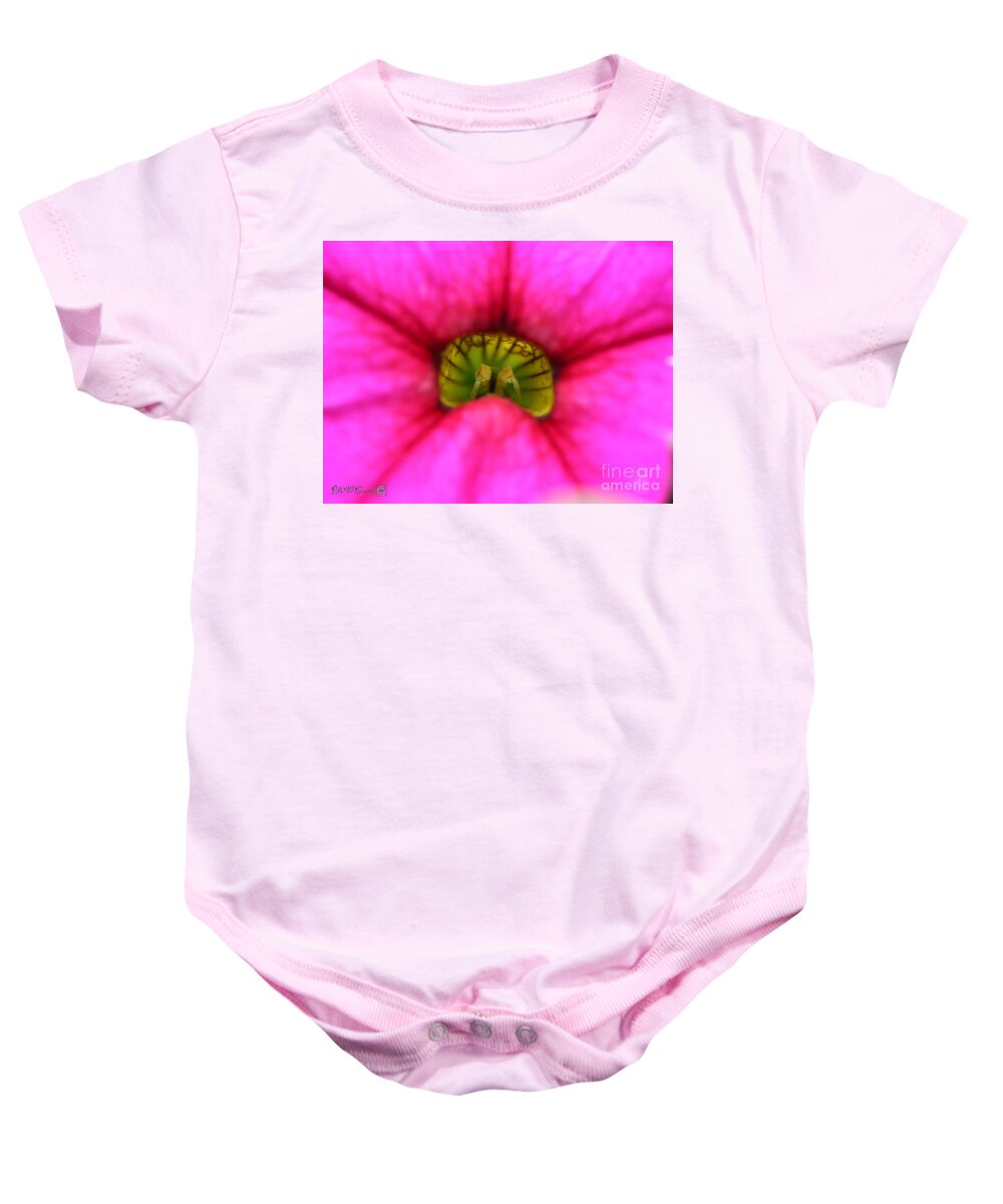 Mccombie Baby Onesie featuring the photograph Calibrachoa named Colorburst Rose #4 by J McCombie
