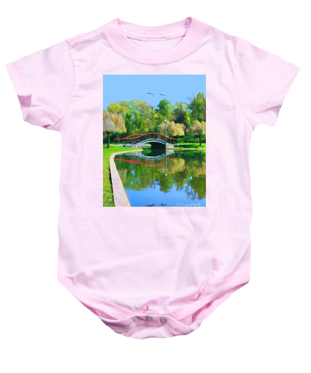 Bridges Baby Onesie featuring the photograph Flyover by Geoff Crego