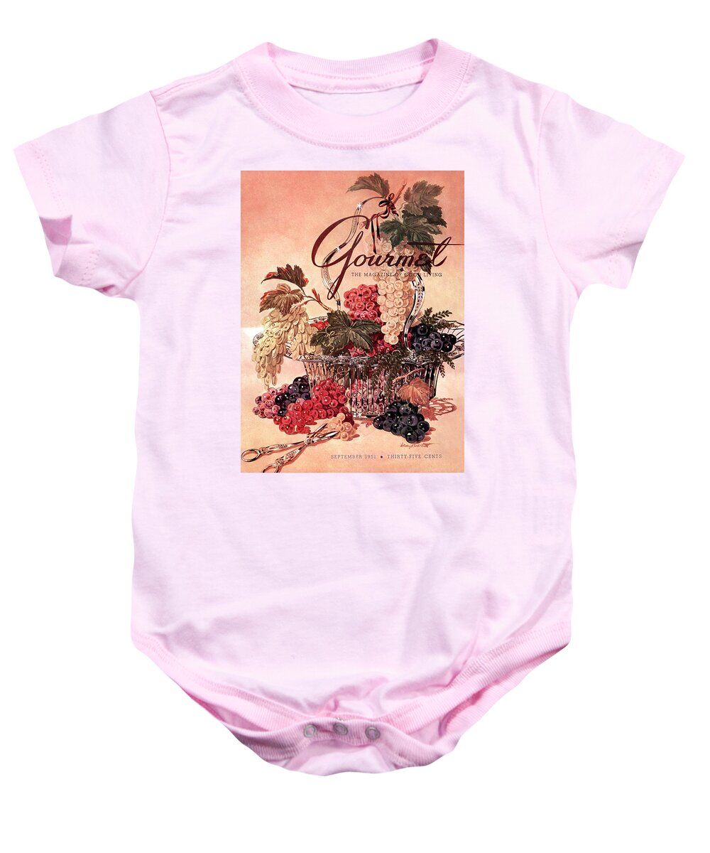 Illustration Baby Onesie featuring the photograph A Gourmet Cover Of Grapes by Henry Stahlhut