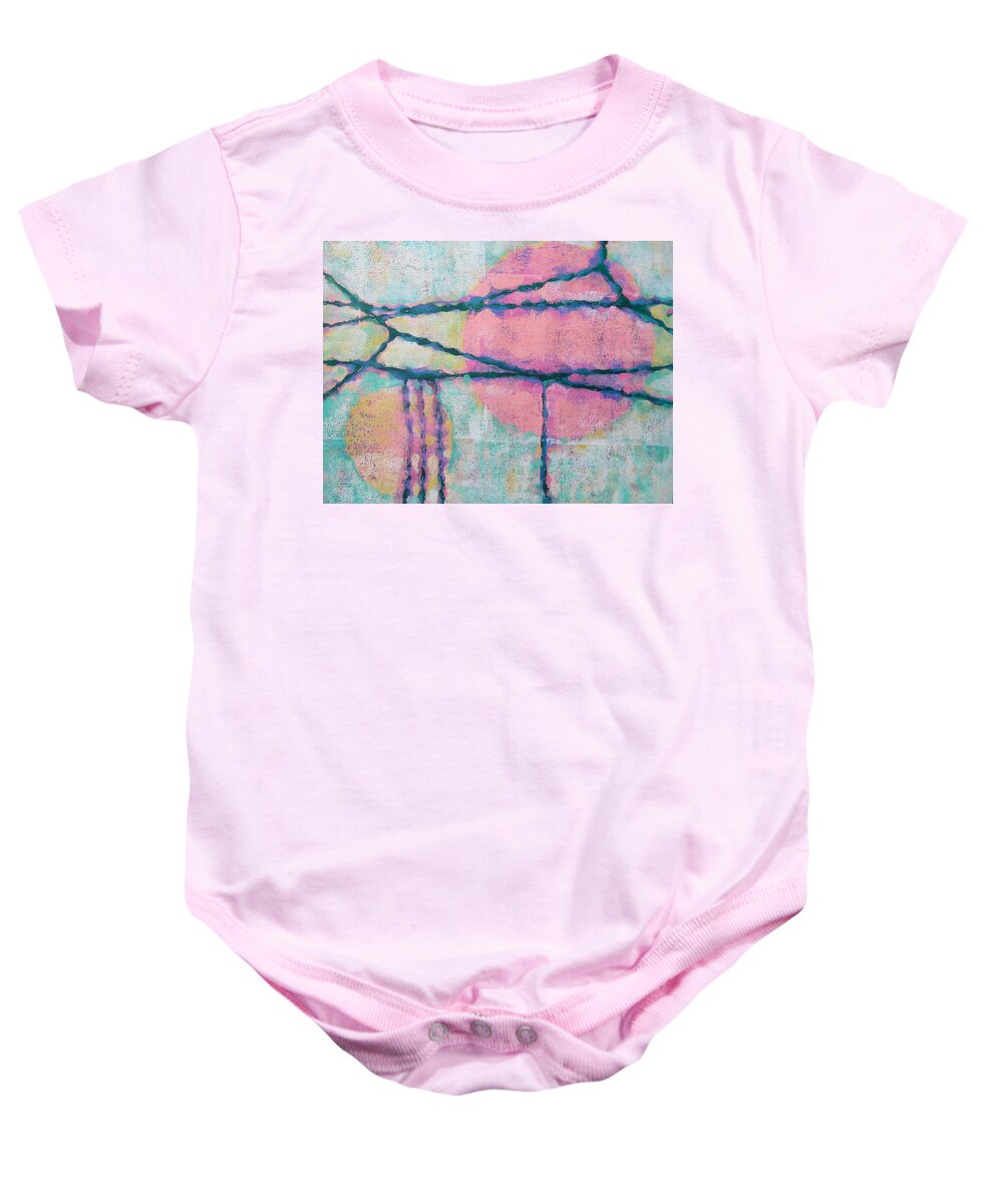Abstract Baby Onesie featuring the painting A Road Less Traveled by Maria Huntley